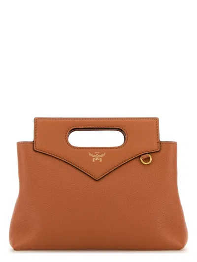 Mcm Women's Caramel Leather Mini Soft Diamond Handbag