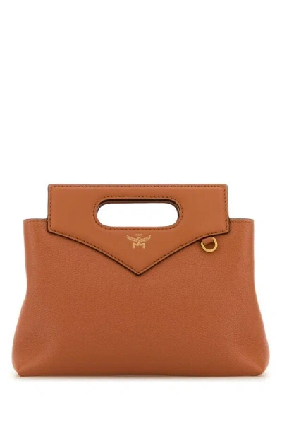 Mcm Women Caramel Leather Mini Soft Diamond Handbag In Brown
