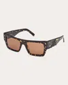 Mcm Brown Browline Unisex Sunglasses Mw0014 52e 53 In Brown