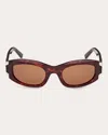 Mcm 53mm Oval Sunglasses In Dark Havana/roviex