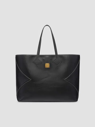 Mcm Women's Dia Leather Xl Shopper Tote Bag In Black