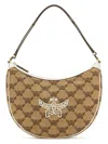 Mcm Women Embroidered Raffia Himmel Ascending Moon Shoulder Bag