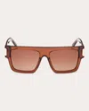 Mcm 54mm Rectangular Sunglasses In Light Brown/gradient Brown