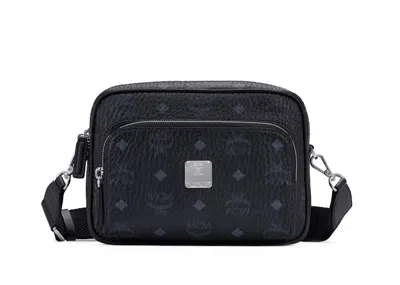 Pre-owned Mcm Women's  Aren Crossbody Visetos In Black