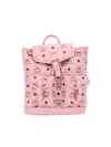 Mcm Top Handle Backpack Adjustable Straps Hardware In Pink