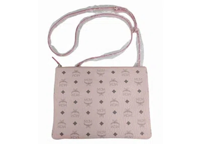Pre-owned Mcm Women's  Crossbody Pouch Visetos In Powder Pink