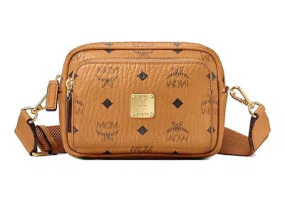 Pre-owned Mcm Women's  Klassik Crossbody Xmini Visetos In Cognac