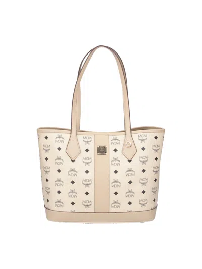 Mcm Women's Mini Crossbody Bag With Cow Full Grain Leather Trim In Beige