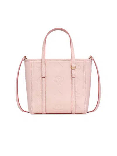 Mcm Women's Mini Toni Visetos Cotton Shopper Tote Bag In Pink