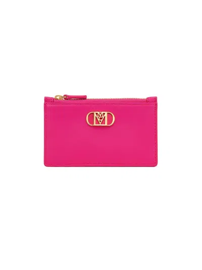 Mcm Women's Mode Travia Leather Card Case In Pink