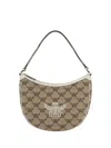 Mcm Himmel Ascending Moon Hobo In Lauretos Raffia Jacquard In Cream
