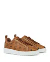 Mcm Printed Canvas Sneaker In Brown