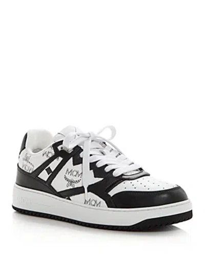 Mcm Women's Neo Terrain Visetos Low Top Sneakers In Black/white