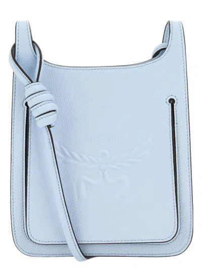 MCM WOMEN'S PASTEL LEATHER MINI HIMMEL HOBO CROSSBODY BAG