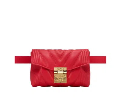 Mcm Women's Patricia Red Quilted Leather Crossbody Belt Bag Mwz9apa83ru001