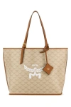 Mcm Women Printed Canvas Himmel Shopping Bag In Multicolor