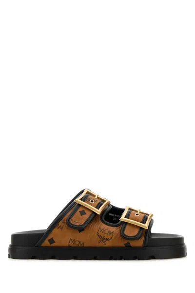 Mcm Women Printed Canvas Slippers