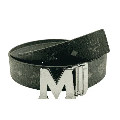 Mcm Women's Sea Turtle Green Visetos Canvas M Buckle Reversible Belt