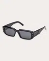 Mcm Women's Shiny Black & Smoke Geometric Sunglasses In Shiny Black/smoke