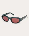 Mcm 53mm Oval Sunglasses In Shiny Dark Green/bordeaux