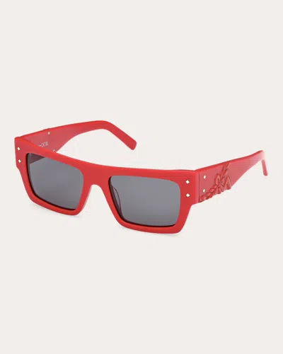 Mcm 53mm Navigator Sunglasses In Shiny Red/smoke