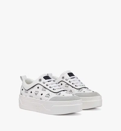 Mcm Women's Skyward Platform Sneakers In Visetos In White