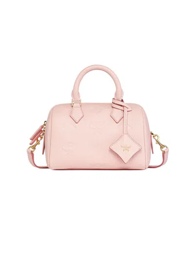 Mcm Women's Small Ella Leather Boston Bag In Pink