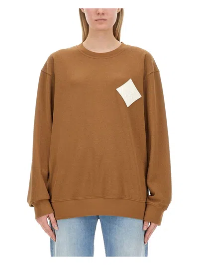 MCM WOMEN'S SWEATSHIRT WITH LOGO