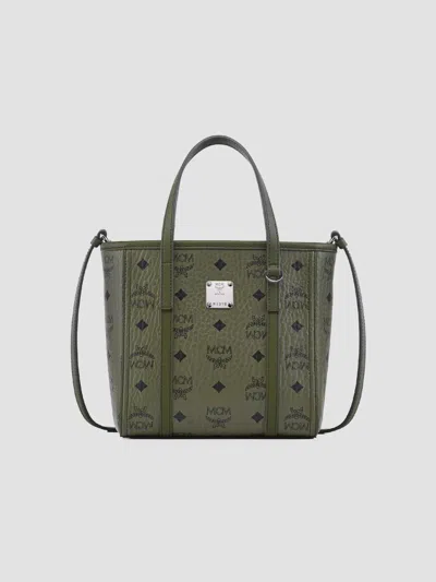 Mcm Women's Toni Mini Visetos Shopper Tote Bag In Khaki Moss