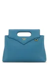 Mcm Turquoise Leather Mini Soft Diamond Handbag