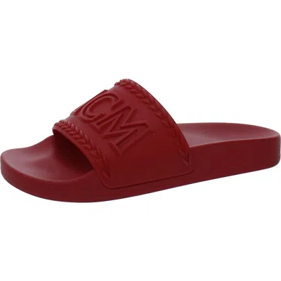 Pre-owned Mcm Womens Slip On Slides Flat Flatform Sandals Shoes Bhfo 7547 In Lychee