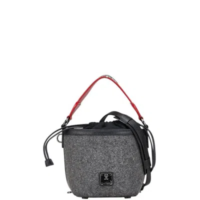 Pre-owned Mcm Wool Canvas Leather Handbag Shoulder Bag ()