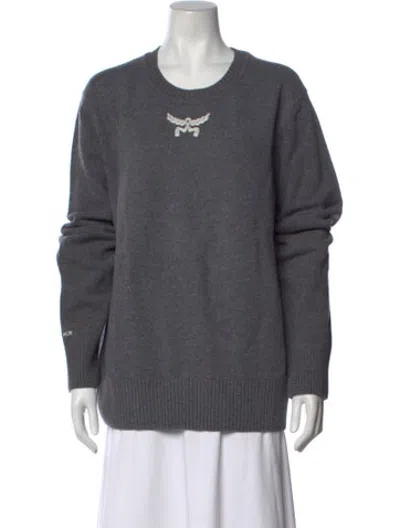 Pre-owned Mcm Wool Crew Neck Sweater W/ Tags In Grey