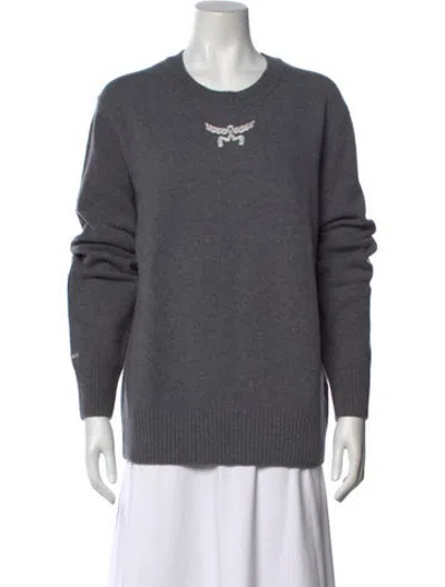 Pre-owned Mcm Wool Crew Neck Sweater W/ Tags In Grey
