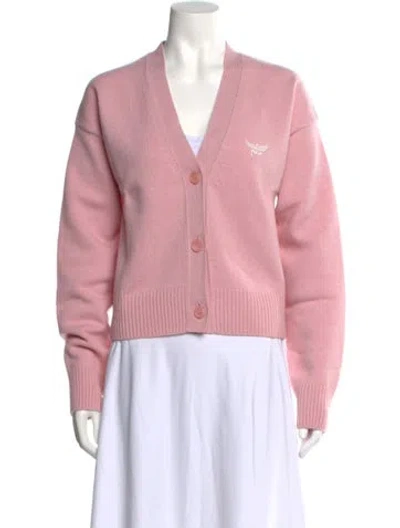 Pre-owned Mcm Wool V-neck Sweater W/ Tags In Pink