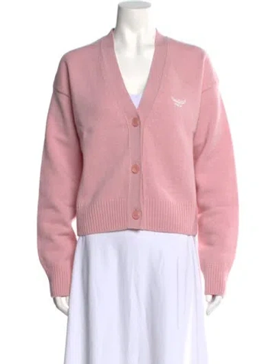 Pre-owned Mcm Wool V-neck Sweater W/ Tags In Pink