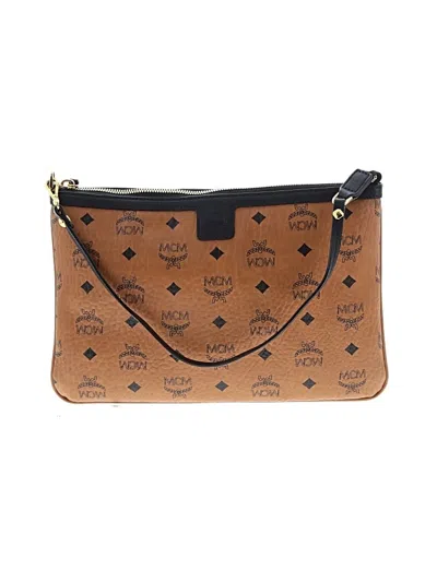 Pre-owned Mcm Wristlet In Tan
