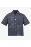 Mcm X Kasina Bandana Monogram Shirt In Oxford Cotton In Blue