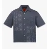 Mcm X Kasina Bandana Monogram Shirt In Oxford Cotton In Gray
