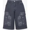 Mcm X Kasina Bandana Monogram Shorts In Denim Jacquard In Blue