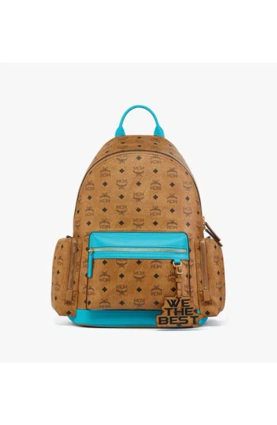 Mcm X We The Best Stark Medium Visetos-print Backpack In Brown