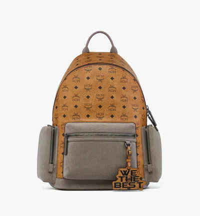 Mcm X We The Best Stark Backpack In Visetos In Cognac