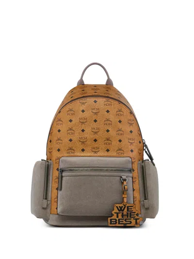 Mcm X We The Best Stark Medium Visetos-print Backpack In Brown