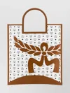 Mcm Woman Printed Canvas Xl Aren Shopping Bag