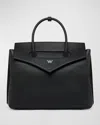Mcm Soft Diamond Tote In Embossed Leather In Black
