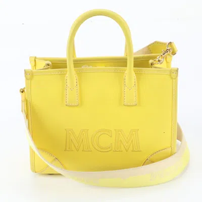Pre-owned Mcm Yellow Leather Handbag Shoulder Bag Tote Bag ()