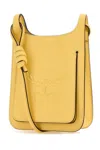 Mcm Yellow Leather Mini Himmel Hobo Crossbody Bag In Cognac