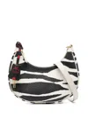 Mcm Zebra-print Leather Shoulder Bag In Black