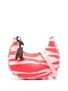 Mcm Zebra-print Leather Shoulder Bag In Pink