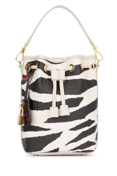 Mcm Zebra-print Textured Shoulder Bag In Animal Print